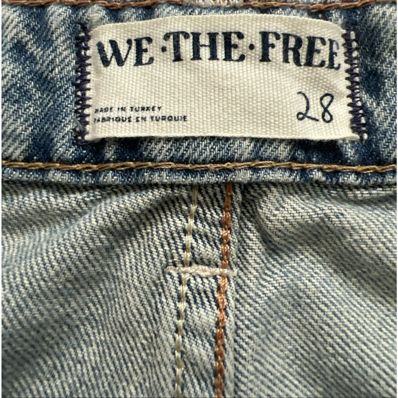 We The Free Palmer Cuffed Jeans Womens 28 Relaxed Fit Wide Leg Button Fly Loose - Picture 4 of 12